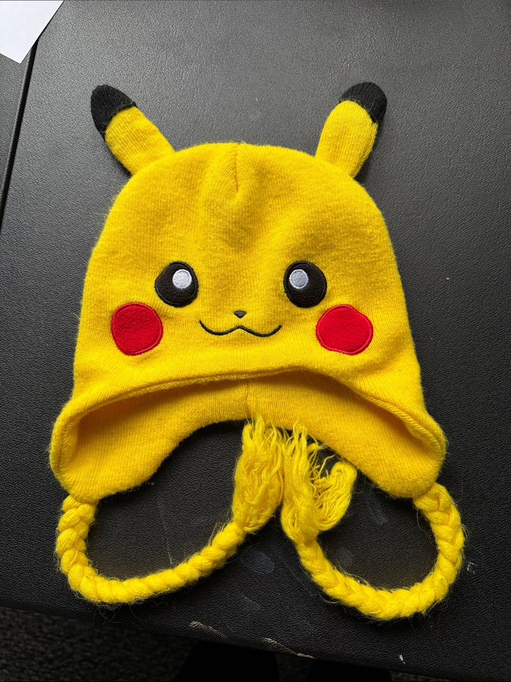 Pokemon Yellow Pikachu Knit Earflap Hat with Red Cheeks